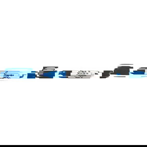 Twin-Tip Permanent Marker, Extra-Fine/Fine Bullet Tips, Blue, Dozen